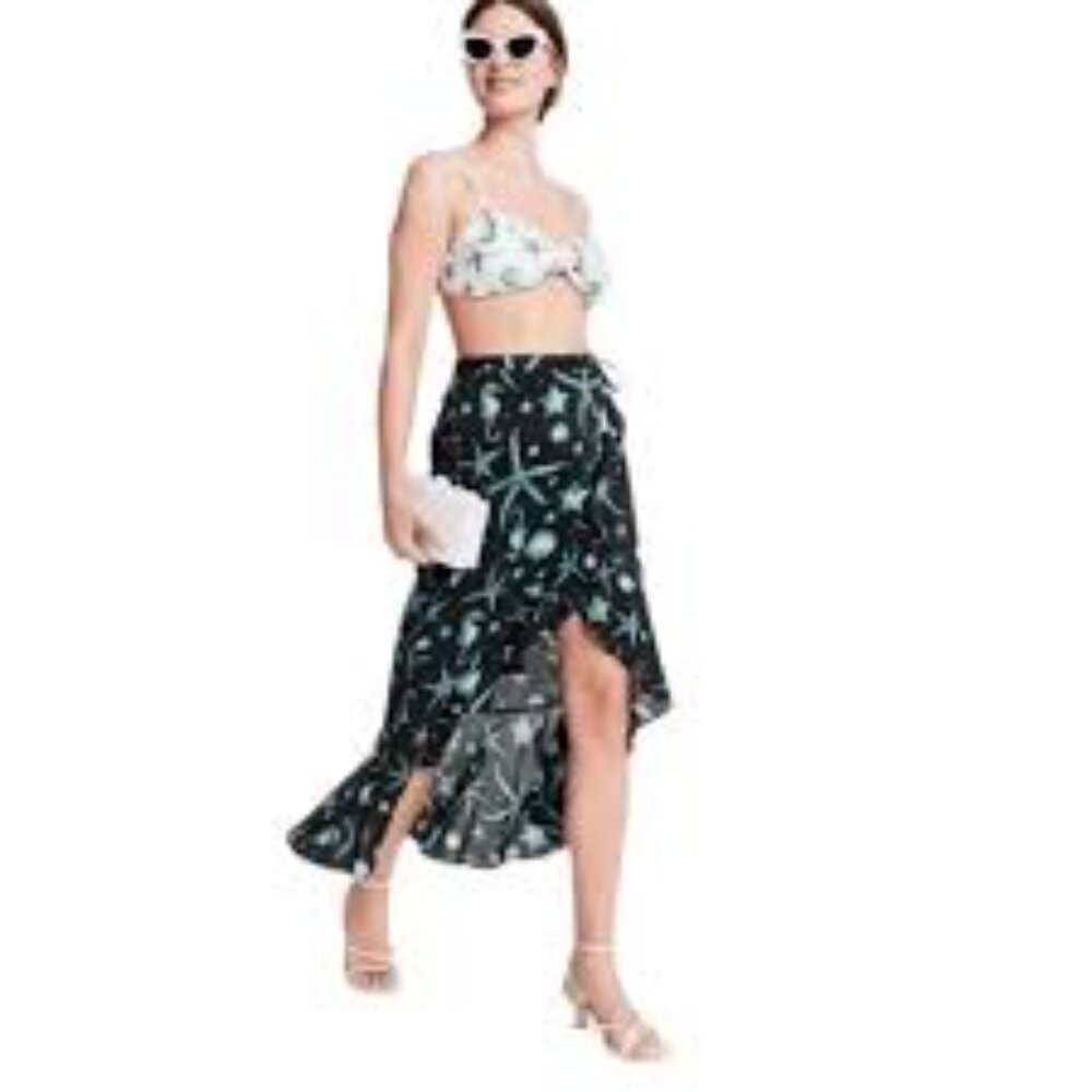 Agua Bendita X Target NWT Wrap Skirt Deep Sea Starfish Seahorse Coverup Size L